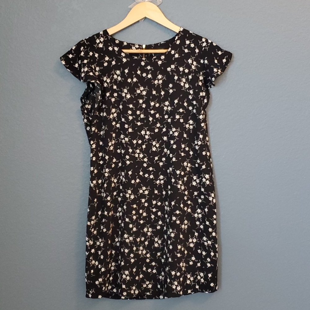 Back Flower Print Mini Dress